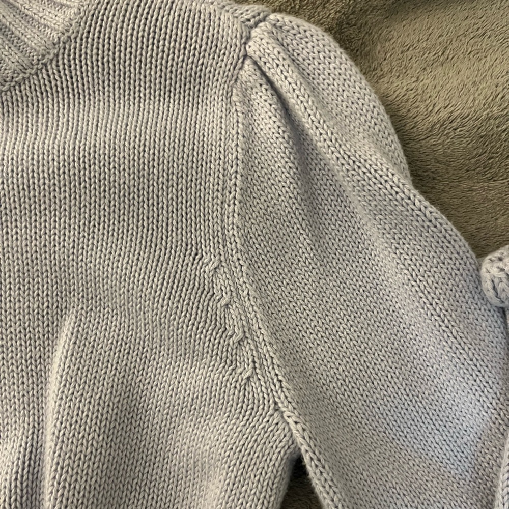525 America Light Gray Ruffle Turtleneck Sweater - Picture 6 of 6